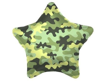 Шар Звезда, Камуфляж, Военный 53 см — воздушные шары с доставкой в Москве