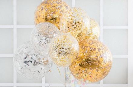 Композиция Золотые сны (с конфетти L и XL) на новый год — купить за 9600 ₽ Композиция Золотые сны (с конфетти L и XL) на новый год — воздушные шары с доставкой в Москве