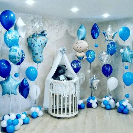 Композиция из шаров на выписку \"Звездное Небо\" — купить за 8400 ₽ Композиция из шаров на выписку \"Звездное Небо\" — воздушные шары с доставкой в Москве