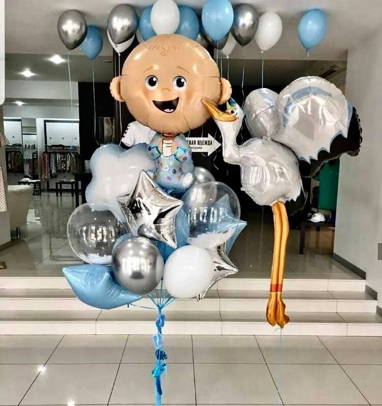 Композиция из шаров на выписку \"Аист, Дома!\" — купить за 8640 ₽ Композиция из шаров на выписку \"Аист, Дома!\" — воздушные шары с доставкой в Москве | LovelyBall