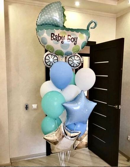 Композиция из шаров на выписку \"Долгожданный Малыш\" — купить за 3480 ₽ Композиция из шаров на выписку \"Долгожданный Малыш\" — воздушные шары с доставкой в Москве