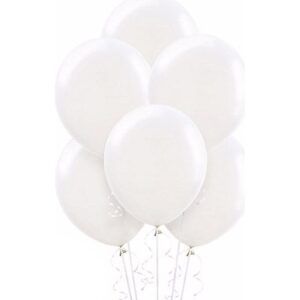 Воздушный шарик Белый, металлик.