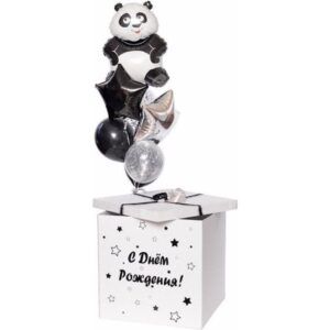 Коробка с шарами «Панда и звезды»