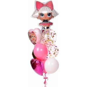 Букет «Кукла LOL с белыми волосами»