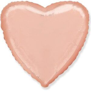 Шар Сердце, Розовое Золото 46 см