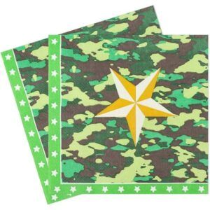 Салфетки, Звездный Камуфляж, Темно-зеленый, 33*33 см