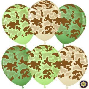 Шар Камуфляж, Ассорти, пастель, 5 ст 30 см