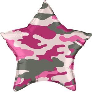 Шар Звезда, Камуфляж, Розовый 53 см