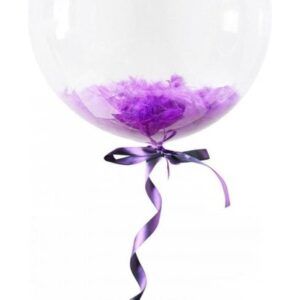 Прозрачные сферы Баблс с сиреневыми перьями