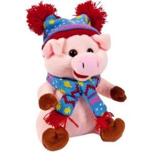 Мягкая игрушка "Свинка в синей шапочке"