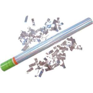 Пневмохлопушка конфетти серебряное фольга