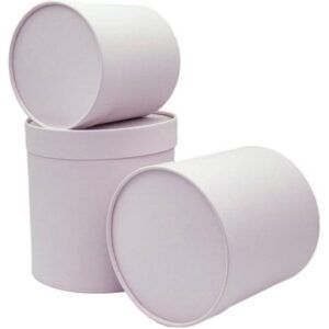 Набор коробок 3в1 цилиндр H18хD18 / H16хD16 / Н14хD14см, завальц.край, с крышкой, лилия