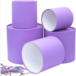 Набор коробок 5в1 цилиндр H21хD21 - H12хD12см, завальц.край, без крышки