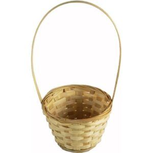 Корзина плетеная (бамбук натуральный) 13хН9,5/28см, круг