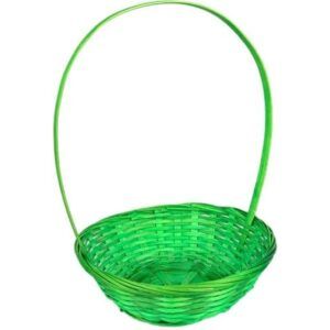 Корзина плетеная (бамбук) 19хН5/31см, круг, зеленый