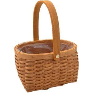 Корзина плетеная (секвойя) 17,5x15xH11,5/23,5см, прямоуг., медовый