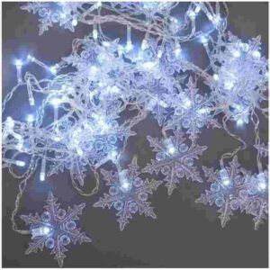 Электрическая гирлянда "Бахрома со снежинками" светодиодная белая 120 ламп 3 м