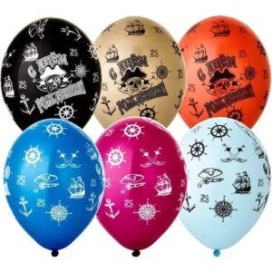 Шар Пастель шелк ассорти рис. С днем рождения! Пират