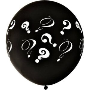 Шар Пастель олимпийский шелк черный рис. Знак вопроса 4ст.