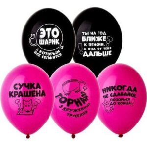 Шар Пастель ассорти рис. Оскорбления для нее 2 ст.