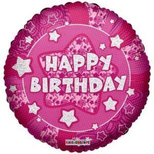 Круг Нappy birthday для Девочки голография