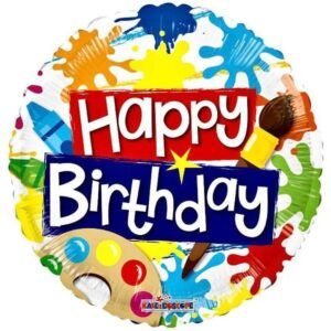 Круг Нappy birthday! Акварель