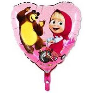 Сердце Маша и Медведь радуга