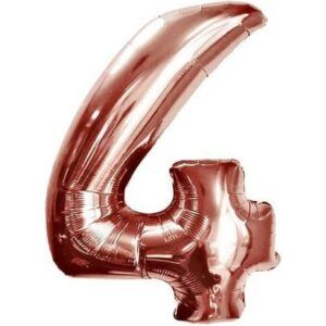Шар ЦИФРА 4 розовый /Pink