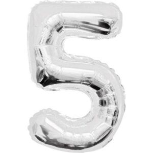 Шар ЦИФРА 5 серебро /Silver