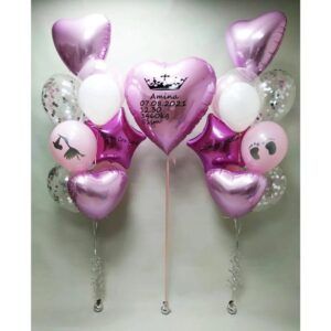 Композиция фонтан из шаров, день рождения