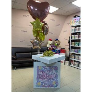 Коробка сюрприз с воздушными шарами - с днем рождения