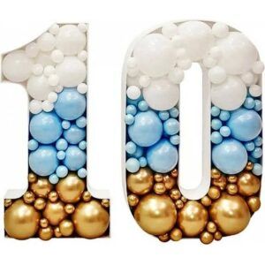 Аэромозайка из шаров цифра дата 10 лет