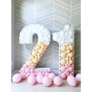 Аэромозайка из шаров цифра дата 21 год