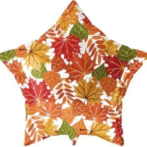 Шар Ф 22'' Звезда, Осенние листья / 56 см / К