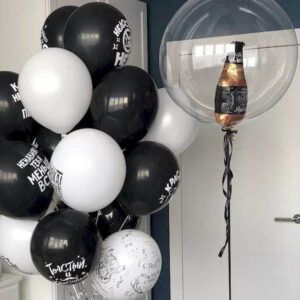 Фонтан из шаров с приколами и баблс с бутылочкой виски