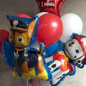 Фонтан из шаров с Гонщиком и Маршалом