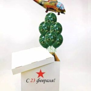 Шары с коробкой на 23 февраля