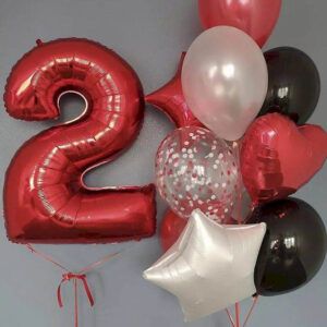 Сет на день рождения с красной цифрой