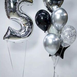 Сет на день рождения с серебряной цифрой