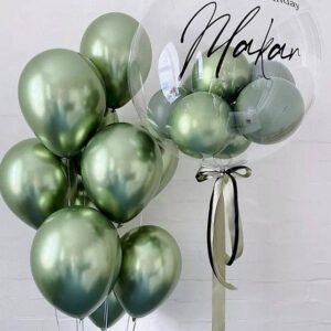 Сет с баблс и латексными шарами хром