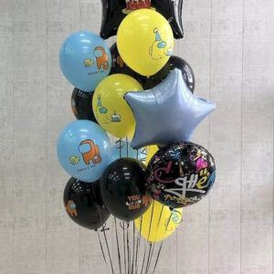 Фонтан из шаров с большой звездой Among Us