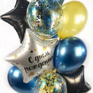 Фонтан из шаров со звездами