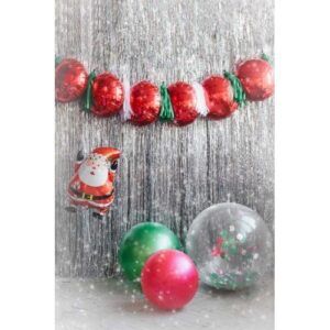 Композиция из шаров на новый год "Дед мороз и гирлянда"