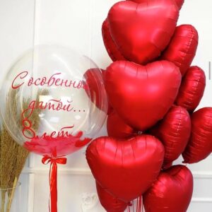 Фонтан из шаров и бабблс шар - Алые паруса