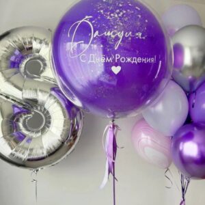Композиция из шаров - Сиреневая ночь