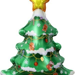 Шар с клапаном (14''/36 см) Мини-фигура, Новогодняя елочка со снегом, 1 шт.