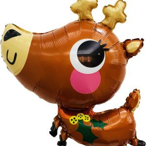 Шар (32''/81 см) Фигура, Новогодний олененок, 1 шт.