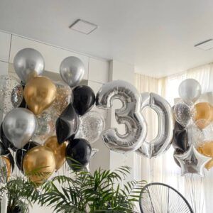 Композиция из шаров - Серебряная луна