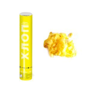 Пневмохлопушка (12/30 см), Хлопни, Серпантин тишью, Желтый, 1 шт.