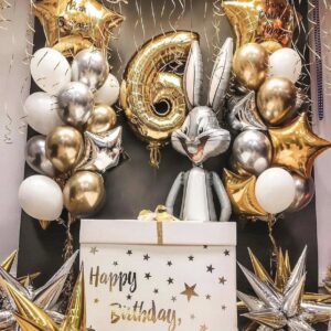 Композиция из шаров и подарочная коробка - Фейерверк